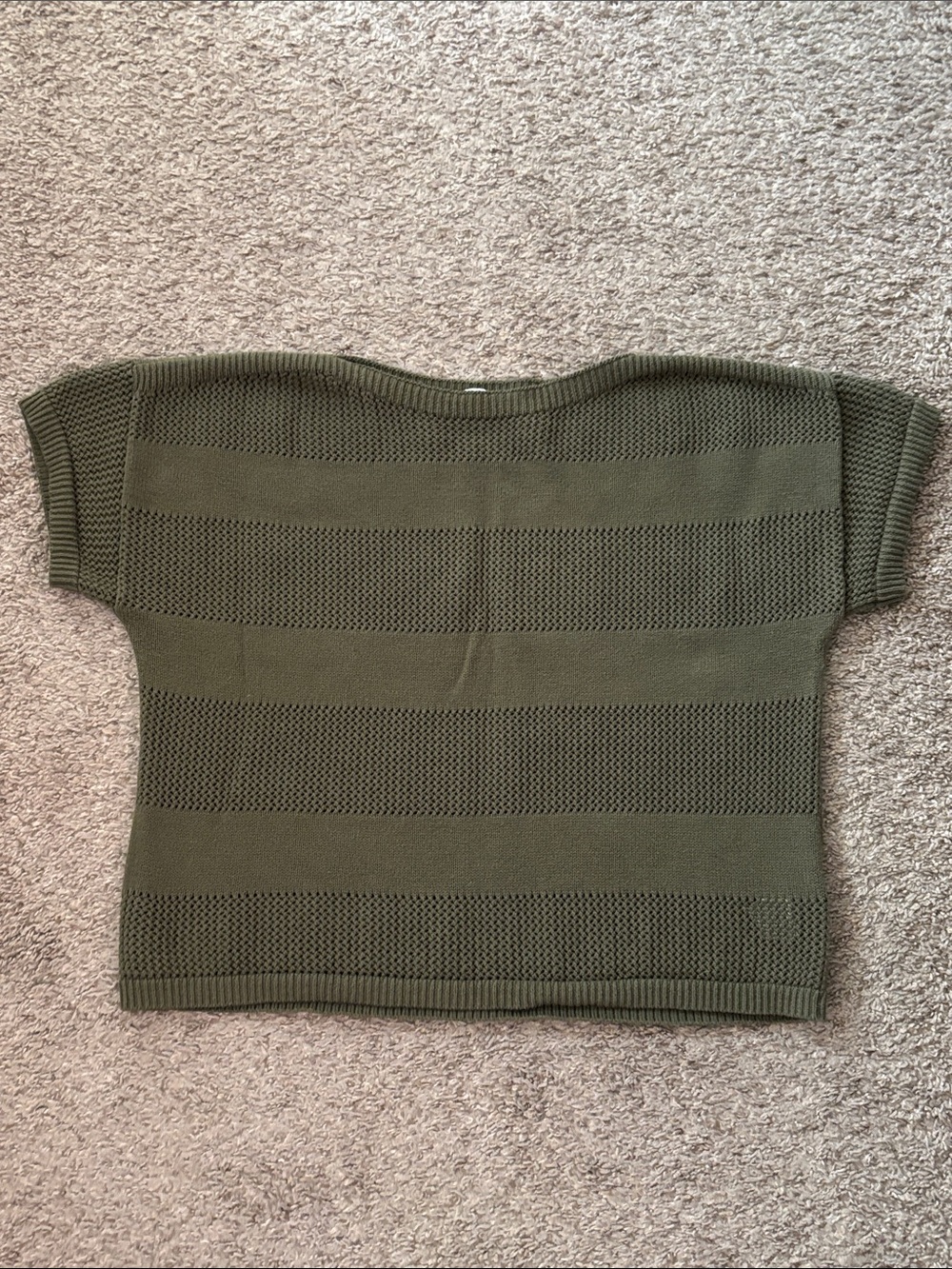 Gap Olive Green Knit Short Sleeve Sweater Top